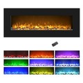 Hastings Home Electric Fireplace Wall Mounted, Color Changing LED Flame and Remote, 50 Inch, (Black) 284253LEK